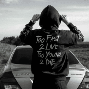 Bluza + spodnie - "Too fast 2 live, too young 2 die"